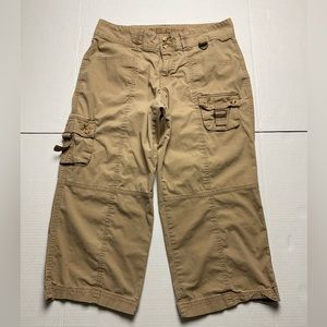 Apt 9 Womens 8 tan khaki beige utility cargo pockets lightweight capri pants